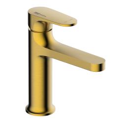 Смеситель для раковины/умывальника WasserKRAFT Havel, однорычажный, неповоротный, керамический, длина излива 115 мм, латунь, цвет золото матовое