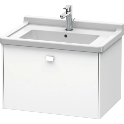 Тумба под раковину Duravit Brioso, 67х46,9х45,2 см, подвесная, 1 выдвижной ящик, ДСП, цвет: белый матовый, шкафчик навесной, механизм доводчика, прямоугольная, правая/левая, в ванную комнату