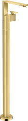 Смеситель для раковины AXOR Edge напольный, с алмазной огранкой, однорычажный, фиксированный излив, длина 23,5 см, керамический, латунь, цвет полированное золото, со сливным клапаном Push-Open