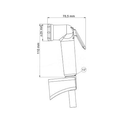 Комплект для биде Raglo R460.50.06 гигиеническая лейка/шланг 120 см/держатель лейки, пластик, цвет черный, для биде/унитаза/гигиенических процедур, универсальный