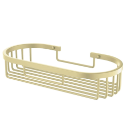 Полка-корзина Aquatek AQ4916BG настенная/подвесная, латунь, овальная, для ванных принадлежностей, в ванную/туалет/душевую кабину, цвет шлифованное золото
