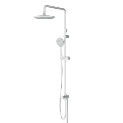 Душевой гарнитур Am.Pm Gem, высота 146 см, цвет белый, комплект: тропический душ (с верхней лейкой)/стойка/лейка/шланг, наружного монтажа, настенная, латунная, сантехника, размер (АМ ПМ)