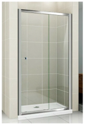 Душевая дверь Cezares Pratico, 115х185 см прозрачное стекло/профиль хром, в нишу, универсальная установка, прозрачное закаленное стекло, раздвижная