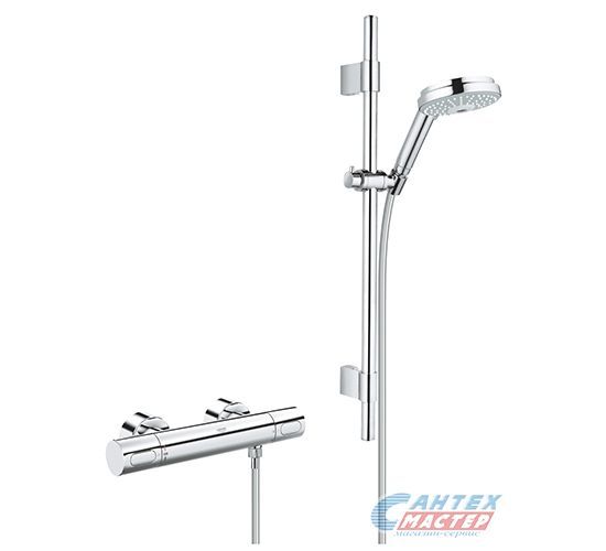 Душевая система Grohe Grohtherm 3000 Cosmopolitan с термостатическим смесителем без излива, штанга 600 мм хром 34275000