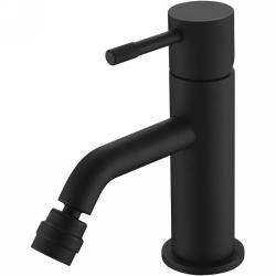 Смеситель для биде Boheme Uno, однорычажный, неповоротный, керамический, длина излива 130 мм, латунь, цвет черный