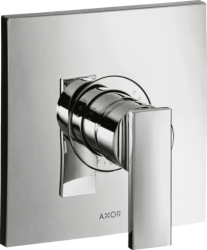 Смеситель для душа Axor Citterio, однорычажный, с рычаговой рукояткой, скрытого монтажа, керамический, настенный/встраиваемый, без излива, без шланга/лейки, квадратный, латунь, цвет хром, для душа/ванной