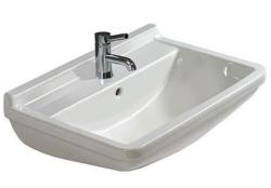 Раковина DURAVIT Starck 3 WonderGliss, медицинская, 50х36х18 см, подвесная, прямоугольная, санфарфор, цвет белый, 1 намеченное отверстие под смеситель, антигрязевое покрытие, без перелива