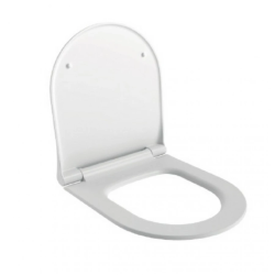 Cидение для унитаза Ambassador Queen, 570х360 мм, (тонкое), дюропласт, цвет- белый матовый, с крышкой, Soft Close (микролифт), округлое