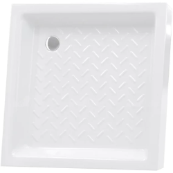 Душевой поддон RGW CER CR, 80х80х10 см, квадратный, керамический, низкий, цвет: графит, с антискользящим покрытием, с бортиком, литой, литьевой, для душа