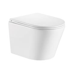 Унитаз подвесной Wesnaart Ray 495x365x365, белый, с микролифтом, с крышкой (сиденье) дюропласт с функцией плавного закрывания Soft Close, безободковый
