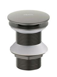 Донный клапан Aquatek AQ6003BGM без перелива, цвет оружейная сталь, click/clack, 66х78 мм латунь, для раковины/умывальника