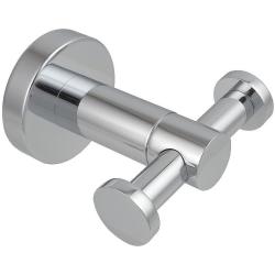 Крючок двойной Aquatek Вега настенный, нержавеющая сталь, форма округлая, для полотенец/халатов в ванную/туалет/душевую кабину, цвет хром