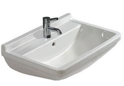Раковина DURAVIT Starck 3 WonderGliss, 55х43х19 см, подвесная, прямоугольная, санфарфор, цвет белый, с 1 отверстием под смеситель, антигрязевое покрытие, слив/перелив