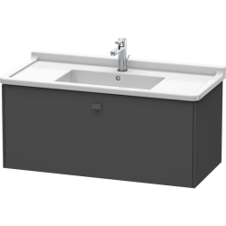 Тумба под раковину Duravit Brioso, 102х46,9х45,2 см, подвесная, 1 выдвижной ящик, ДСП, цвет: графит матовый, шкафчик навесной, механизм доводчика, прямоугольная, правая/левая, в ванную комнату
