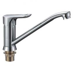 Смеситель для кухни/мойки LEDEME, однорычажный, поворотный, латунный, длина излива 226 мм, латунь, цвет хром