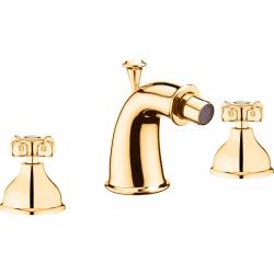 Смеситель для биде Webert Ottocento, для унитаза/биде, двухвентильный, неповоротный, длина 90 мм, латунь, цвет золото