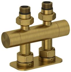 Вентиль 2х1/2" Сунержа прямой скрытый-скрытый EU50, цвет состаренная латунь