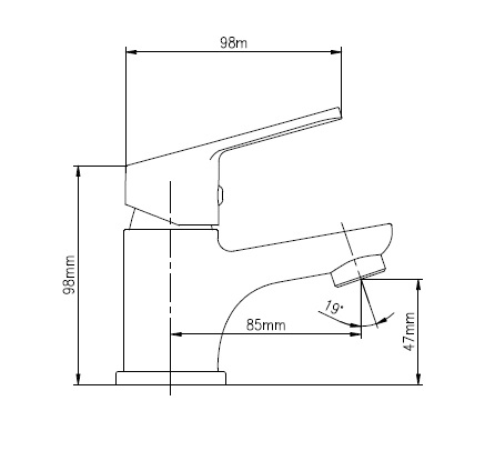 Смеситель для раковины Dorff Norma однорычажный, излив короткий, длина 84.5 мм, керамический, латунь, цвет хром, без донного клапана