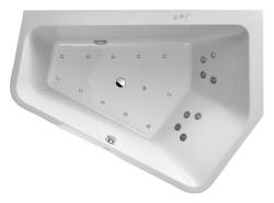 Ванна Duravit Paiova 5 177х130 см гидромассажная, встраиваемая, акриловая, цвет: белый, с рамой/сливом-переливом, без фронтальной панели, асимметричная/угловая, с системой гидромассажа Combi-System P, c двумя наклонами для спины, левая