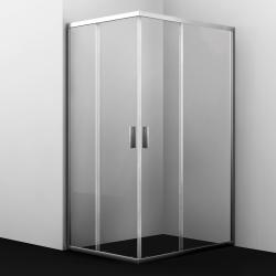 Душевой уголок WasserKRAFT Lippe 45S, 120х90 см, без поддона, прямоугольный, пристенный, стекло прозрачное, (без сифона) без крыши, раздвижной, стеклянный, пластиковый, алюминиевый профиль (хром)