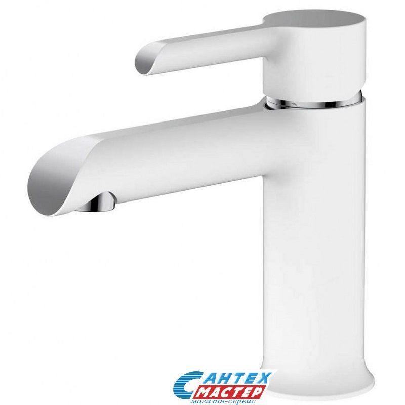 Смеситель для раковины Osgard Ionic White однорычажный, излив длинный, длина 157 мм, керамический, латунь, цвет хром/белый, без донного клапана