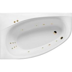 Ванна Excellent Kameleon LINE, 170х110 см, акриловая, цвет- белый/золото, (с гидромассажем), с каркасом, асимметричная, левосторонняя, левая, приставная/встраиваемая