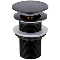 Донный клапан Boheme, без перелива, клик-клак/clik-clack, цвет: черный, латунь, круглый, для раковины, для раковины/умывальника