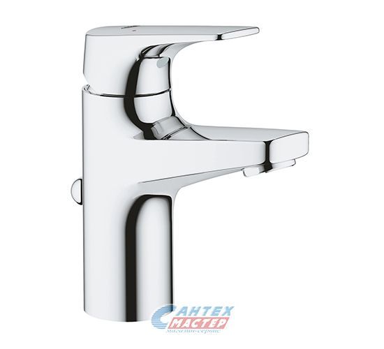 Смеситель для раковины Grohe BauFlow однорычажный, излив короткий, длина 89 мм, керамический, латунь, цвет хром, с донным клапаном