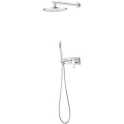 Душевая система Boheme Spectre, встраиваемая, цвет белый матовый, комплект: однорычажный, смеситель/тропический душ (с верхней лейкой)/лейка/держатель лейки/шланг, встраиваемый (скрытый) монтаж