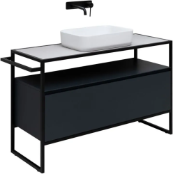 Тумба под раковину Allen Brau Priority 120, напольная, 1200х450х750 мм 1 выдвижной ящик, цвет антрацит матовый, прямоугольная, в ванную комнату, стиль лофт