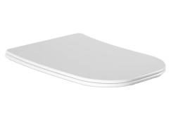 Cиденье для унитаза Aquatek Лугано 43,3х34х3,6 см дюропласт, цвет белый, с крышкой, быстросъемное, микролифт (SoftClose), крепление