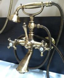 Смеситель для ванны/душа Migliore Prestige New, настенный, двухвентильный, неповоротный, длина 85 мм, керамический, латунь, цвет бронза