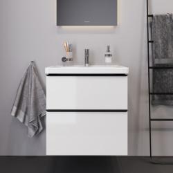 Тумба под раковину Duravit D-Neo, 63,4х45,2х62,5 см, подвесная, 2 выдвижных ящика, ДСП, цвет: белый глянец, шкафчик навесной, прямоугольная, правая/левая, в ванную комнату