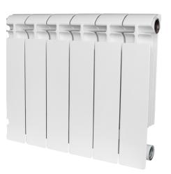Радиатор STOUT ALPHA 350/6 биметаллический, панельный, боковое подключение, для отопления квартиры, дома, водяные, мощность 738 Вт, настенный, цвет белый