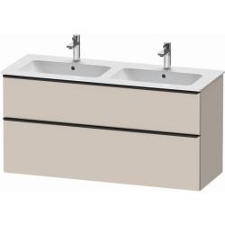 Тумба под раковину Duravit D-Neo, 128х46,2х62,5 см, подвесная, 2 выдвижных ящика, ДСП, цвет: серо-коричневый, шкафчик навесной, прямоугольная, правая/левая, в ванную комнату