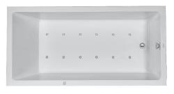 Ванна Duravit Starck 180х90 см гидромассажная, встраиваемая/пристенная, акриловая, цвет: белый, с ножками/сливом-переливом, без фронтальной панели, прямоугольная, с системой гидромассажа Combi-System P, с одним наклоном для спины
