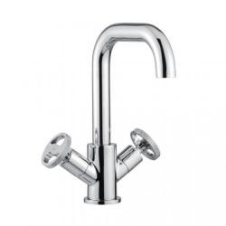 Смеситель для раковины Migliore Reversa, двухвентильный, неповоротный, длина 141 мм, керамический, латунь, цвет хром