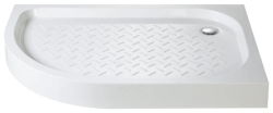 Душевой поддон Cezares Tray A, 120х80х15 см, ассиметричный/угловой, правосторонний/правый, акриловый, низкий, белый, с бортиком, с антискользящим покрытием, литой, литьевой, для душа
