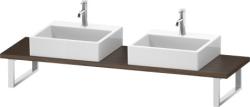 Столешница Duravit Brioso, для консоли, консольное полотно, 80х48х3 см, ДСП, прямоугольная, тонкая, цвет: орех темный,  для двух раковин/умывальников/рукомойников, 2 выреза под раковину, установка по краям