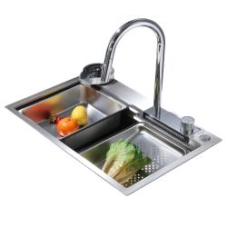 Мойка кухонная ABBER Wasser Kreis 68х46х22,5 см нержавеющая сталь, прямоугольная, брашированная, цвет хром, 2 отверстия под смеситель, без крыла, слив-перелив, врезная AF2194 Мойка кухонная ABBER Wasser Kreis 68х46х22,5 см нержавеющая сталь, прямоугольная, брашированная, цвет хром, 2 отверстия под смеситель, без крыла, слив-перелив, врезная AF2194
