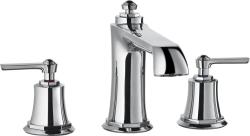 Смеситель для раковины Cezares Liberty на 3 отверстия, двухвентильный, длина излива 130 мм, неповоротный, керамический, латунь, цвет хром