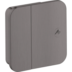 Вентиль Axor One запорный, скрытого монтажа, настенный, квадратный, латунь, цвет: шлифованный черный хром, керамический, встраеваемый/встроенный, для ванны/душа