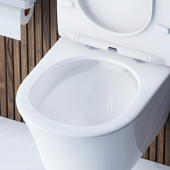 Унитаз подвесной Damixa Skyline, БЕЛЫЙ, горизонтальный (прямой, в стену) выпуск, без сиденья , АНТИВСПЛЕСК, тип керамический, чаша, размеры, овальный, под скрытый бачок (Дамикса)