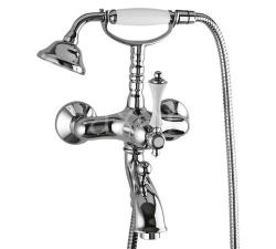 Смеситель для ванны/душа Cezares Margot, настенный, однорычажный, неповоротный, длина 145 мм, керамический, латунь, цвет хром