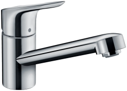 Смеситель для кухни/мойки Hansgrohe Focus M43, 100 1jet, однорычажный, керамический, с поворотным изливом, длина 18,9 см, латунь, цвет хром