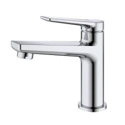 Смеситель для раковины/умывальника Splenka S04.10 однорычажный, неповоротный, фиксированный излив, длина 123 мм, высота 96 мм, латунь, цвет хром