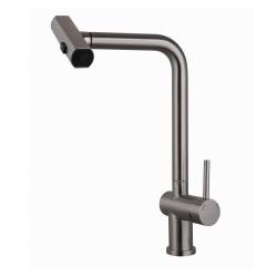 Смеситель для кухни/мойки Melodia Perfetto однорычажный, вытяжной излив, керамический, высота 255 мм, длина 170 мм, нержавеющая сталь, цвет хром MDV30208ss