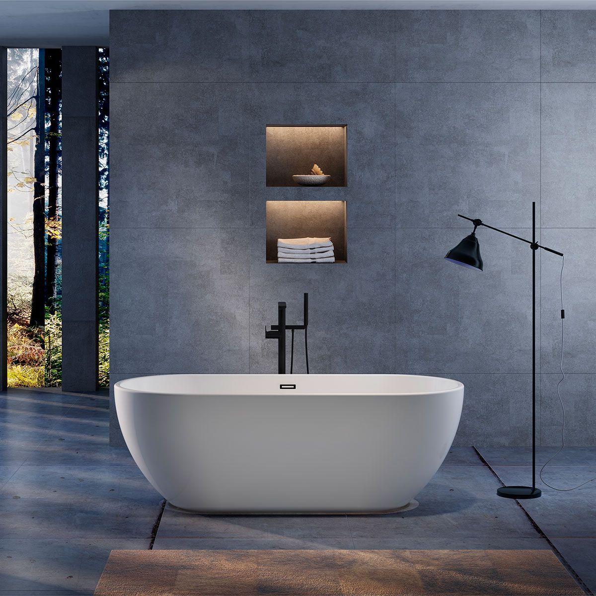 Ванна акриловая Vincea 170х75 отдельностоящая, акрил, цвет- белый, (без гидромассажа, рамы, фронтальной панели), слив-перелив, овальная