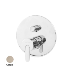 Смеситель для душа Cezares Leaf, встраиваемый, однорычажный, без излива, с переключателем, керамический, латунь, внутренний (скрытый монтаж), цвет сатин