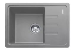 Мойка кухонная Franke MALTA BSG 611-62, 62х43,5 см, врезная, искусственный гранит (Fragranite+), прямоугольная, цвет серый камень, без отверстия под смеситель, с крылом, оборачиваемая